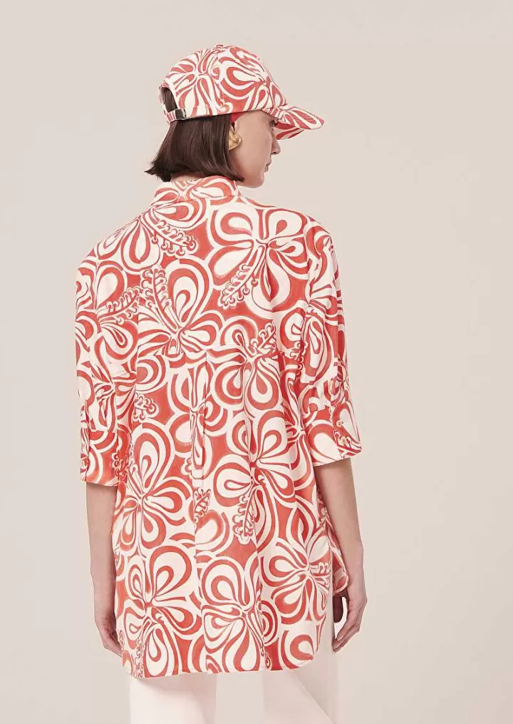 Tallulah - Haut Ecru A Motif Graphique Corail^TARA JARMON Flash Sale