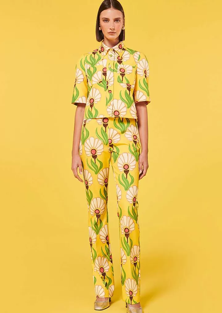 Thadea Haut Imprime Fleurs Jaunes^TARA JARMON Discount