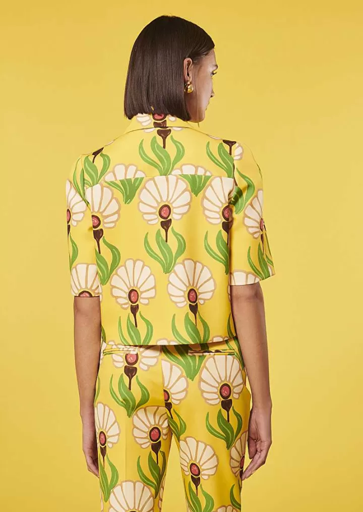 Thadea Haut Imprime Fleurs Jaunes^TARA JARMON Discount