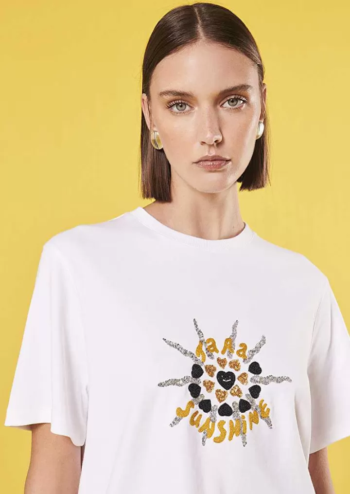 T-Shirt En Coton Blanc Tarasun^TARA JARMON Flash Sale