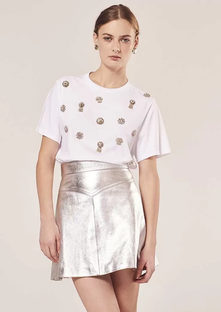 T-Shirt En Coton Brode Blanc Tarasunkey^TARA JARMON Store