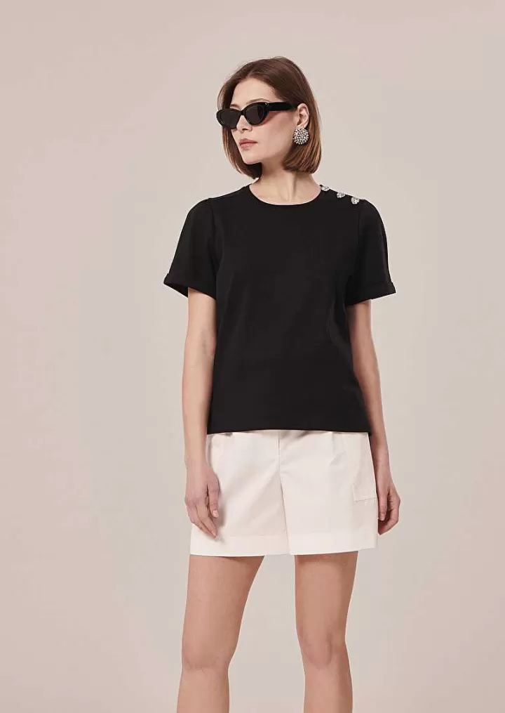 T-Shirt En Jersey Noir Tampa^TARA JARMON Shop