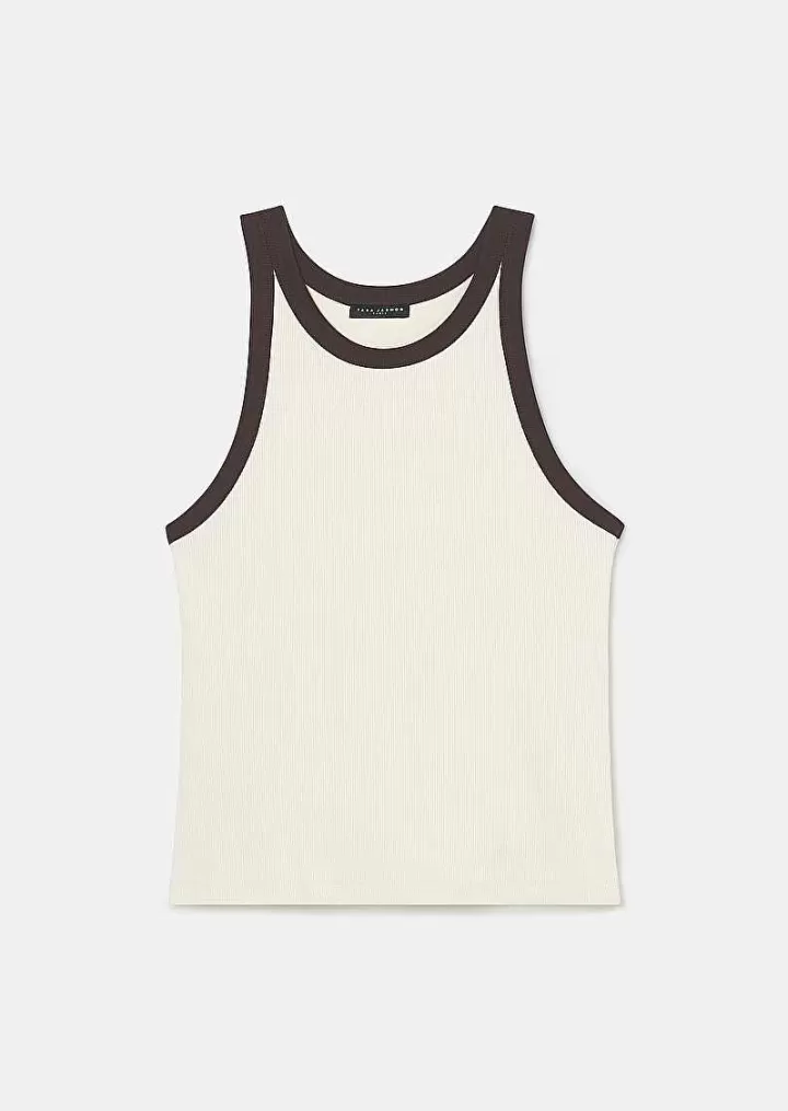 T-Shirt Trish En Jersey Cotele Ecru Et Marron^TARA JARMON New