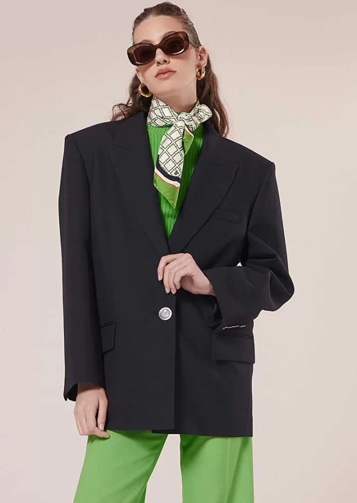 Veste De Costume En Laine Froide Bleu Nuit Vancouvereur^TARA JARMON Best Sale