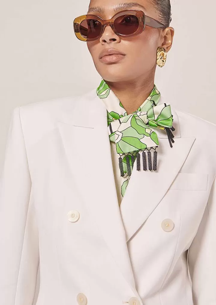 Veste De Costume En Laine Froide Ecru Viola^TARA JARMON Store