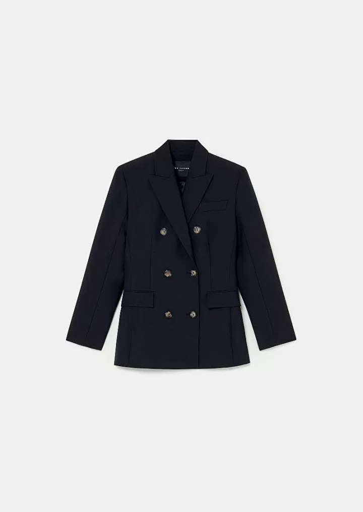 Veste De Costume En Laine Froide Noire Viola^TARA JARMON New