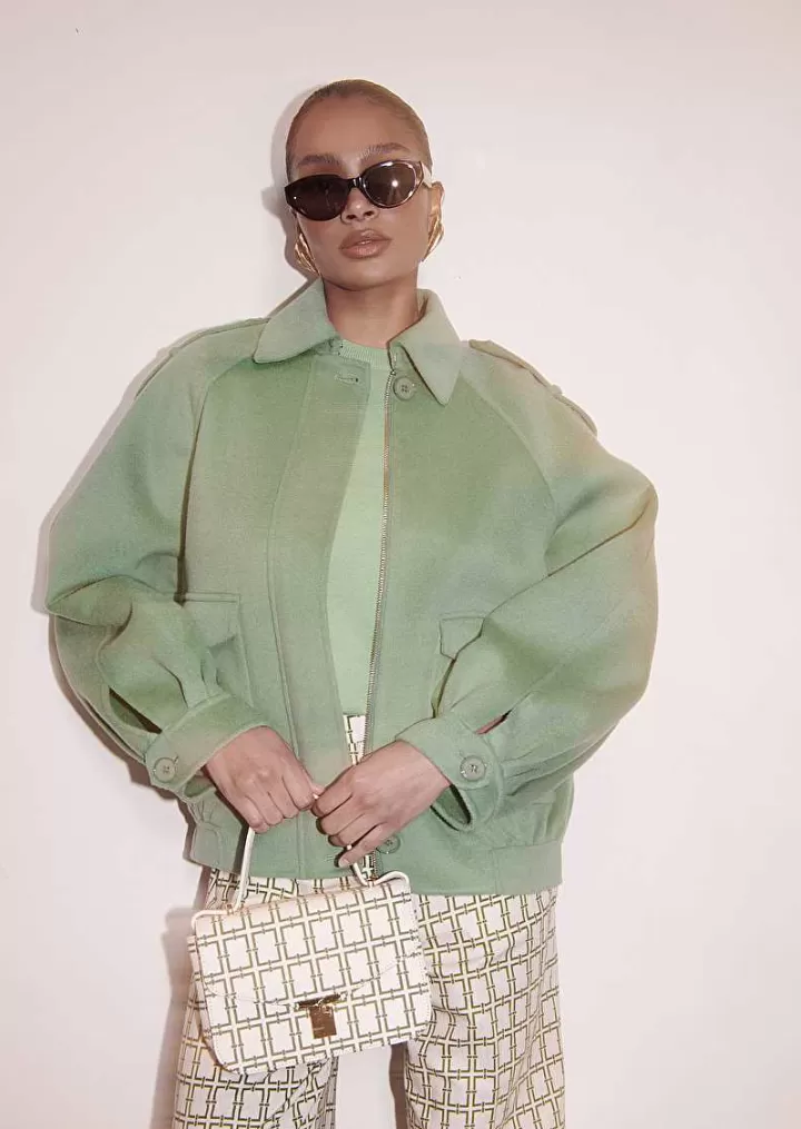 Veste En Laine Double Face Bethy Green^TARA JARMON Online