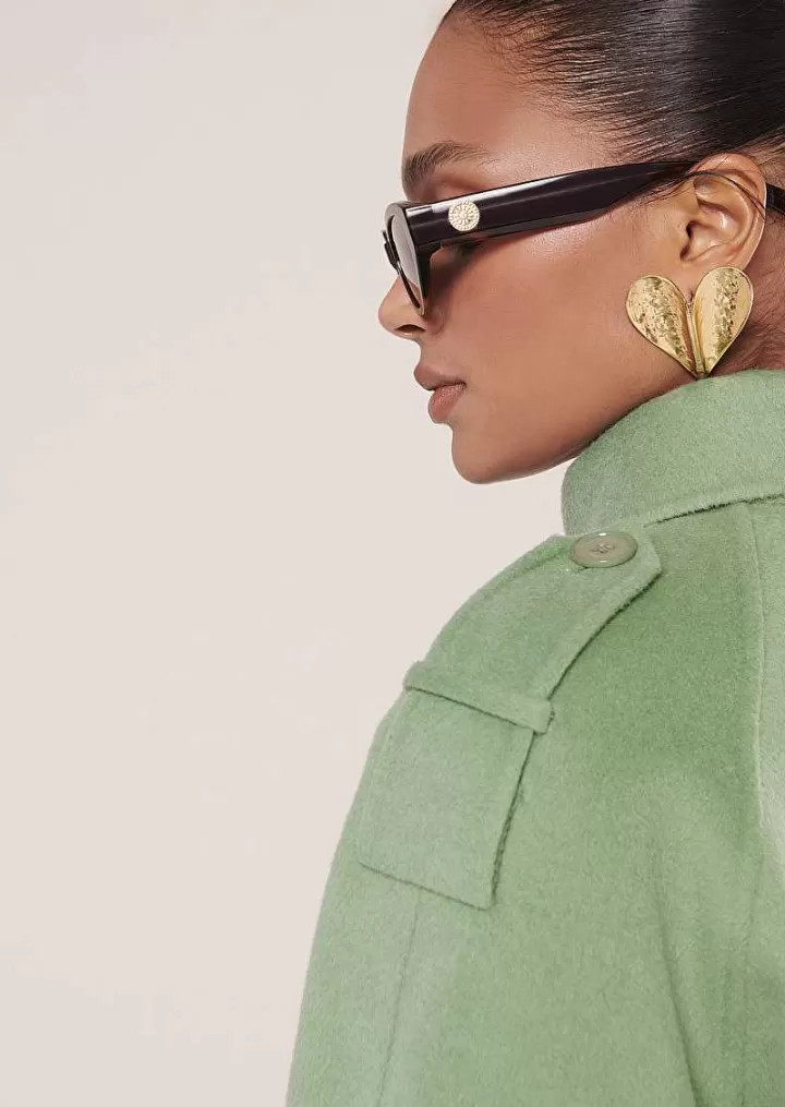 Veste En Laine Double Face Bethy Green^TARA JARMON Online