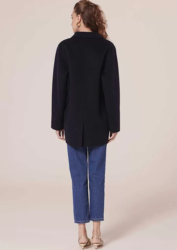 Virgilio Veste En Laine Double Face Bleu Nuit^TARA JARMON Best